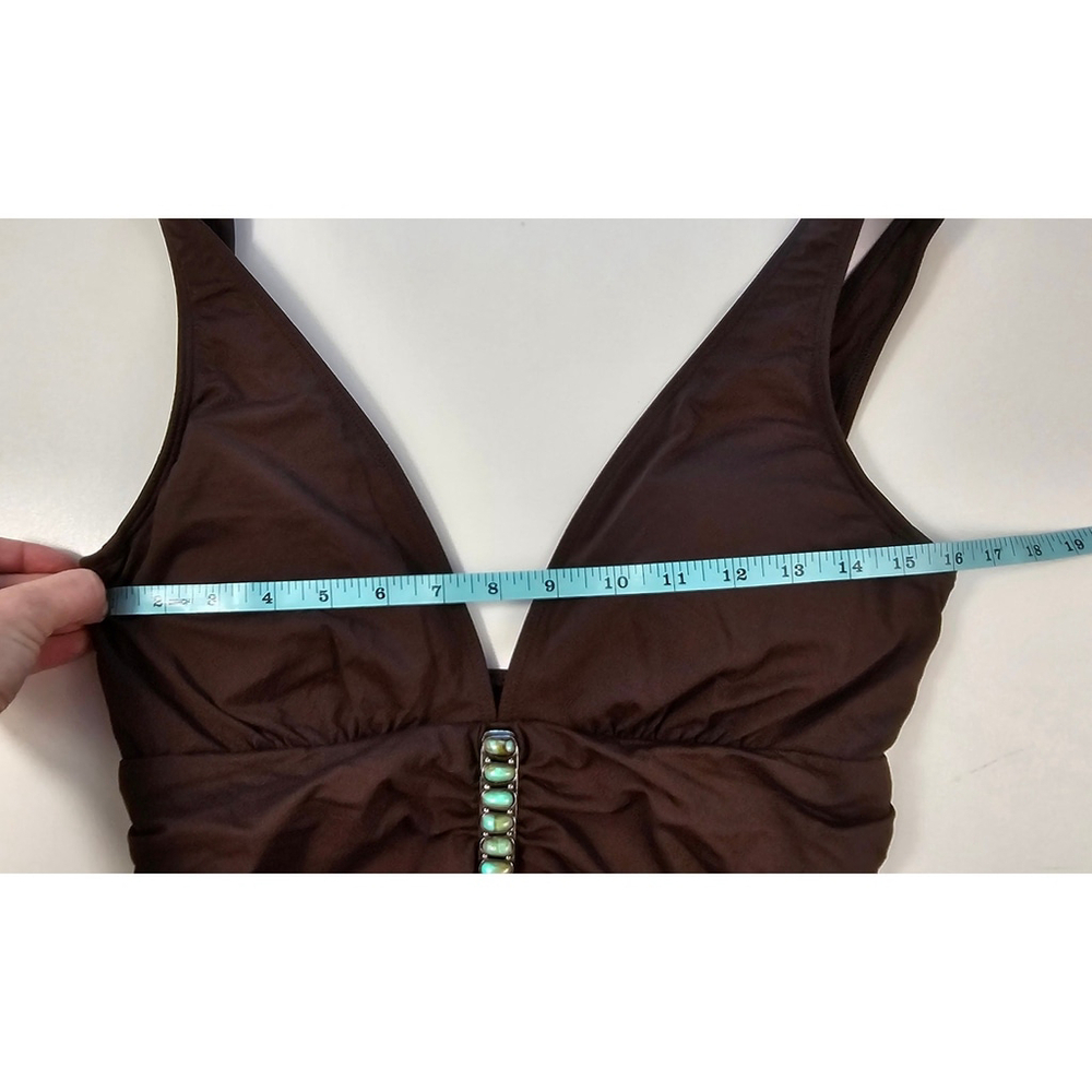 Lauren Ralph Lauren Brown One Piece Size 14 Embellished - Picture 7 of 8